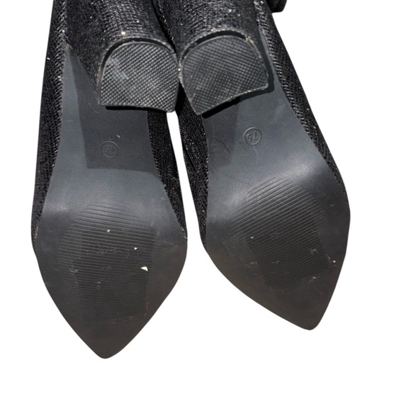 Cape Robbin Slouched Glitter Accent Black Knee-High Boots Size 7.5 - Picture 6 of 9